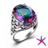 Mystic Rainbow Zirconia Mermaid Ring in Sterling Silver