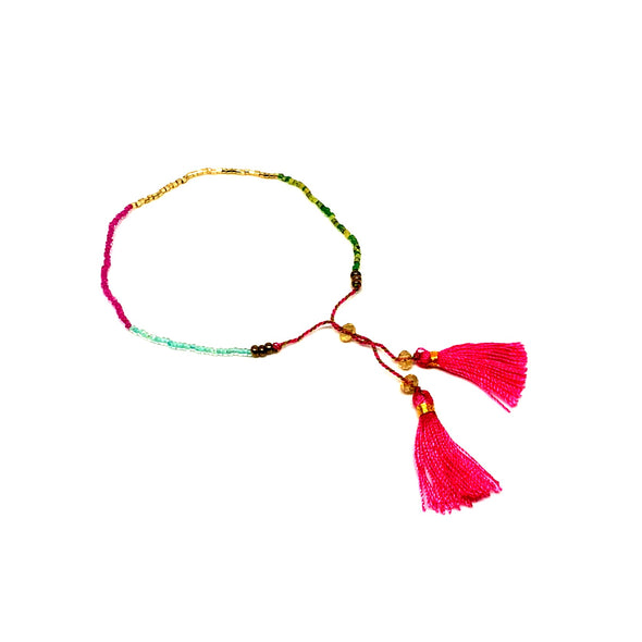 Fun colorful beachy tassel bracelet