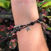 Black Pebble Handmade Bracelet with Starfish Charm