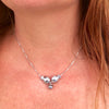 Kissing Fish Necklace in Sterling Silver