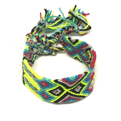 Handmade Woven Bracelet in Electric Reggae