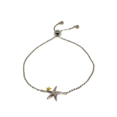 Starfish Bracelet in Sterling Silver Adjustable 