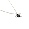 Swimming Sea Turtle Necklace in Sterling Silver 