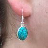 Beautiful Blue Turquoise Drop Earrings in Sterling Silver
