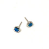Beautiful Blue Opal Mini Earrings in Sterling Silver