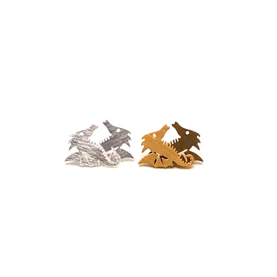 These Sea Dragon Seahorse Stud Earrings are seriously awesome. These earrings come in either a brushed silver or gold plated finish.
