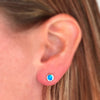 Beautiful Blue Opal Mini Earrings in Sterling Silver