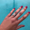 Starfish Ring in Sterling Silver Plated Finish