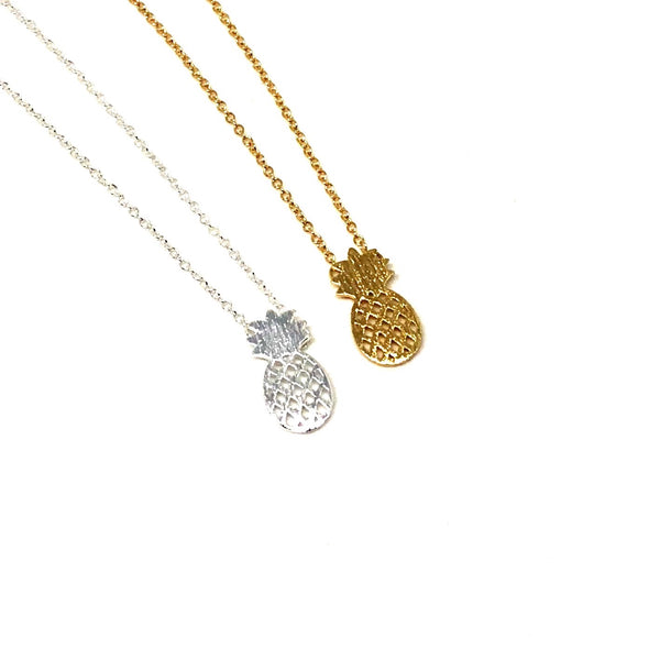 Pineapple Necklace in Silver Plate or Gold Finish