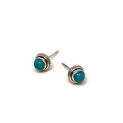 Super Cute Turquoise Mini Earrings in Sterling Silver