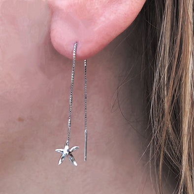 Stunning Starfish Threader Earrings in Sterling Silver