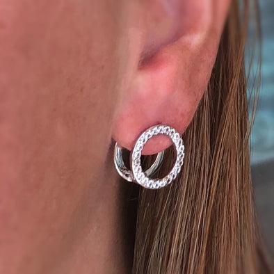 Infinite Possibilities Double Circle Earrings in Platinum Plate